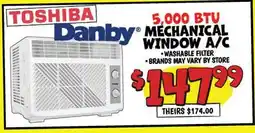 Ollie's TOSHIBA 5,000 BTU MECHANICAL WINDOW A/C offer