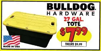 Ollie's BULLDOG HARDWARE 27 GAL. TOTE offer