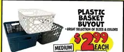 Ollie's PLASTIC BASKET BUYOUT offer