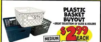 Ollie's PLASTIC BASKET BUYOUT offer