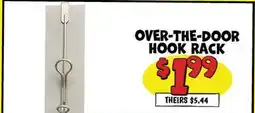 Ollie's OVER-THE-DOOR HOOK RACK offer
