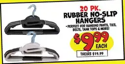 Ollie's 20 PK. RUBBER NO-SLIP HANGERS offer