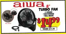 Ollie's AIWA 8 TURBO FAN offer