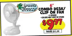 Ollie's Sarasota Breeze 6 COMBO DESK/CLIP ON FAN offer