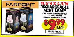 Ollie's FARPOINT RECHARGEABLE MINI LAMP offer
