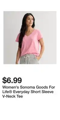 Kohl's Women's Sonoma Goods For Life Everyday Short Sleeve V-Neck Tee offer