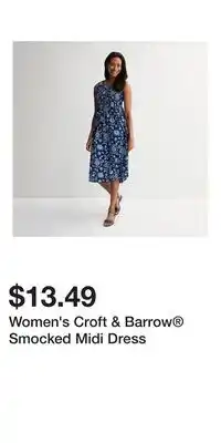 Kohl's Women's Croft & Barrow Smocked Midi Dress offer