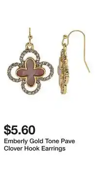 Kohl's Emberly Gold Tone Pave Clover Hook Earrings offer