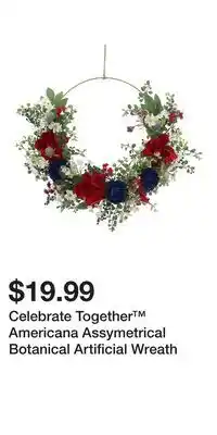 Kohl's Celebrate Together Americana Assymetrical Botanical Artificial Wreath offer