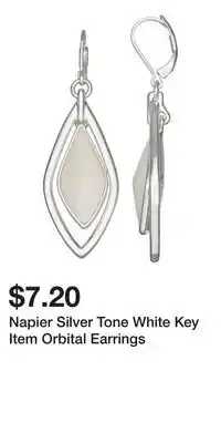 Kohl's Napier Silver Tone White Key Item Orbital Earrings offer