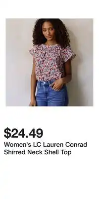 Kohl's Women's LC Lauren Conrad Shirred Neck Shell Top offer