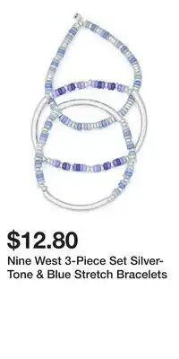 Kohl's Nine West 3-Piece Set Silver-Tone & Blue Stretch Bracelets offer