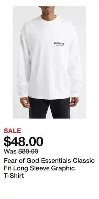 Nordstrom Fear of God Essentials Classic Fit Long Sleeve Graphic T-Shirt offer