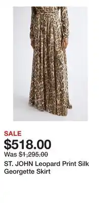 Nordstrom ST. JOHN Leopard Print Silk Georgette Skirt offer