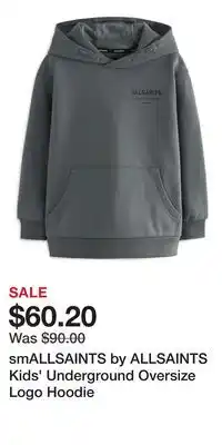 Nordstrom smALLSAINTS by ALLSAINTS Kids' Underground Oversize Logo Hoodie offer
