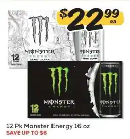 Winn Dixie 12 Pk Monster Energy 16 oz offer