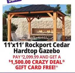 Ocean State Job Lot 11'x11' Rockport Cedar Hardtop Gazebo offer