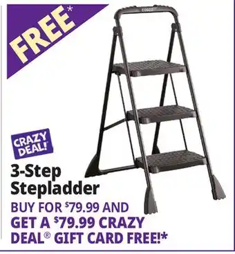 Ocean State Job Lot Cosco 3-Step Folding Step Stool with Top Cap Black offer