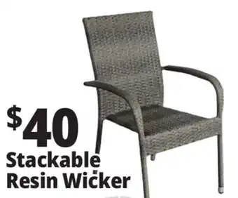Ocean State Job Lot Resin Wicker Stacking Patio Chair Gray offer
