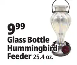 Ocean State Job Lot Glass Bottle Hummingbird Feeder offer