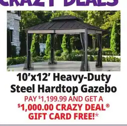 Ocean State Job Lot Real Living 10' x 12' Heavy-Duty Steel Hardtop Gazebo Black offer