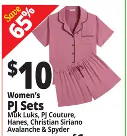 Ocean State Job Lot Women's PJ Sets Muk Luks, PJ Couture, Hanes, Christian Siriano Avalanche & Spyder offer