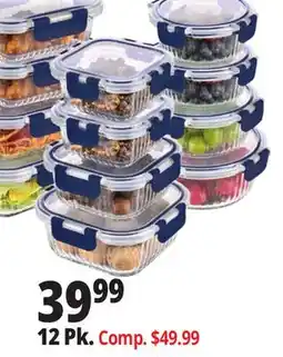 Ocean State Job Lot Home Living 12 Piece Glass Navy Storage Set with Lids offer