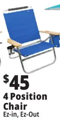 Ocean State Job Lot 4-Position Copa High Back Beach Chair offer