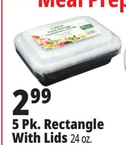 Ocean State Job Lot Food Storage 24 oz Rectangle Containers with Lids 5 Count offer