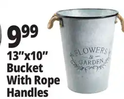 Ocean State Job Lot Tall Galvanized Steel Bucket With Rope Handles offer