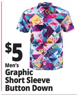 Ocean State Job Lot Men's Graphic Short Sleeve Button Down offer