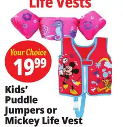 Ocean State Job Lot Kids' Puddle Jumpers or Mickey Life Vest offer