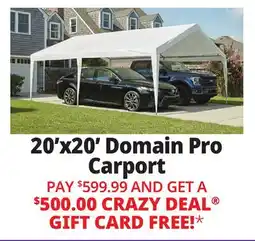 Ocean State Job Lot 20'x20' Domain Pro Carport offer
