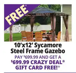Ocean State Job Lot ShelterLogic 10' x 12' Sycamore Steel Frame Gazebo with Hardtop Roof Dark Coffee offer