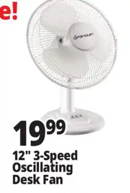 Ocean State Job Lot 12 3-Speed Oscillating Desk Fan offer
