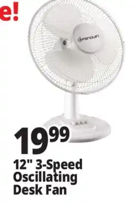 Ocean State Job Lot 12 3-Speed Oscillating Desk Fan offer