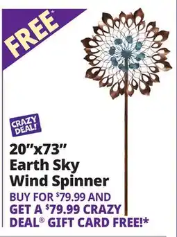 Ocean State Job Lot 20x73 Earth Sky Wind Spinner offer