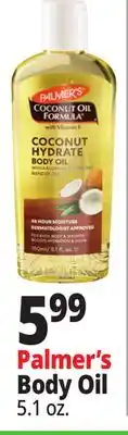 Ocean State Job Lot Palmer's Coconut Hydrate Body Oil 5.1 fl oz offer