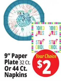 Ocean State Job Lot 9 Paper Plate 32 Ct. 32 Ct. Or 44 Ct. Napkins offer