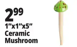 Ocean State Job Lot Outdoor Living Accents Mini Ceramic Mushroom 5.5 offer