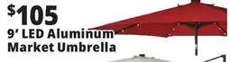 Ocean State Job Lot 9' Aluminum Market Umbrella with Solar LED Lights offer