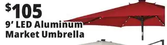 Ocean State Job Lot 9' Aluminum Market Umbrella with Solar LED Lights offer