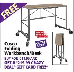 Ocean State Job Lot Cosco Smartfold Portable Folding Work Desk Tan offer