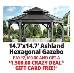 Ocean State Job Lot Ashland 14.7' x 14.7' Hexagonal Hardtop Gazebo offer