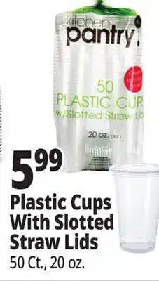 Ocean State Job Lot Plastic Cups With Slotted Straw Lids offer