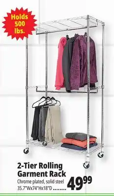 Ocean State Job Lot 2-Tier Rolling Garment Rack offer