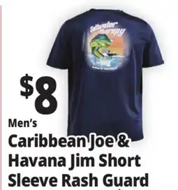 Ocean State Job Lot Men's Caribbean Joe & Havana Jim Short Sleeve Rash Guard offer