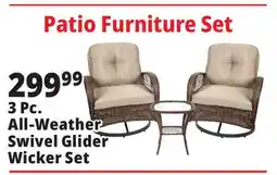 Ocean State Job Lot 3-Piece Swivel Rocking Wicker Set offer