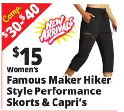 Ocean State Job Lot Women's Famous Maker Hiker Style Performance Skorts & Capri's offer