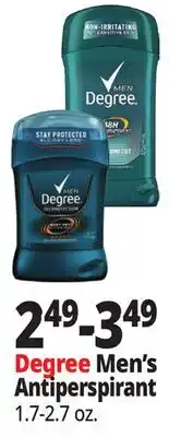 Ocean State Job Lot Degree Men's Antiperspirant offer